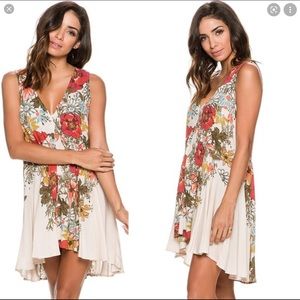FREE PEOPLE Backyard Party Floral Tunic Dress